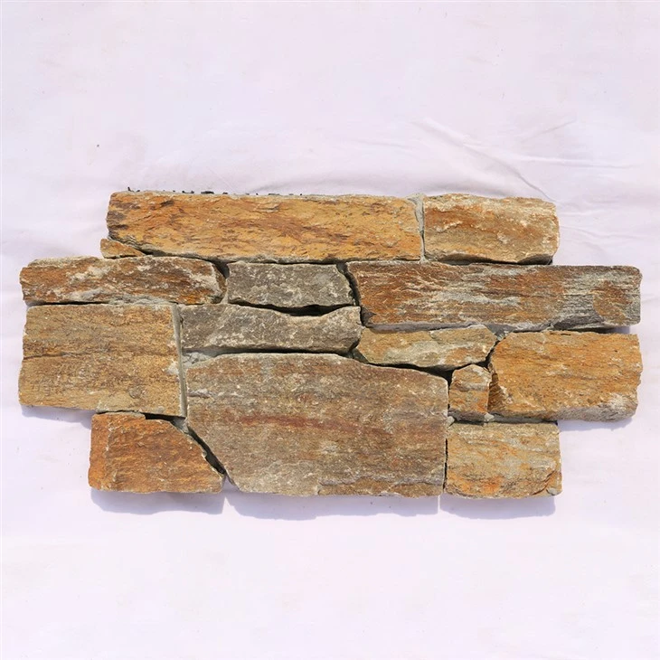 Interlocking Natural Stone Wall Panel Exterior Rusty Quartzite JRD-049